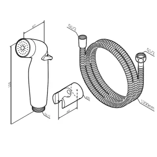 Гигиенический душ AM.PM F0202032 со шлангом и держателем хром